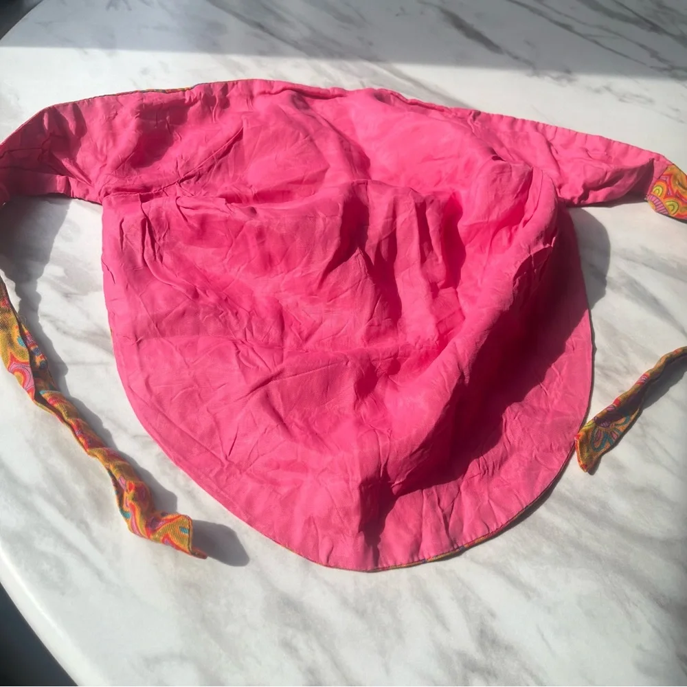 Vintage Vibrant Floral Headscarf Hat VTG